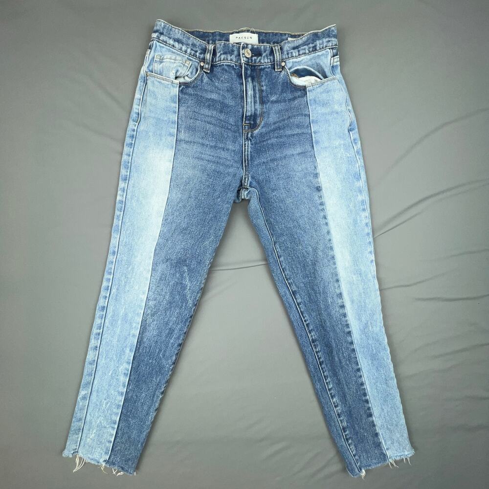 PacSun Vintage Icon Two-Tone High Waist Panel Jeans Sz 28